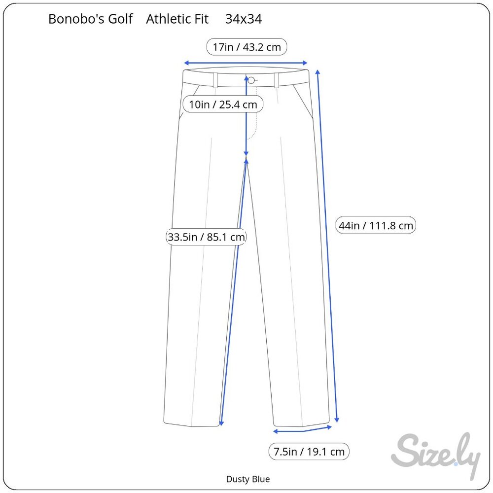 Bonobo's‎ Golf Men's Coastal Teal Athletic Fit Pants, Size 34x34 - Picture 8 of 8